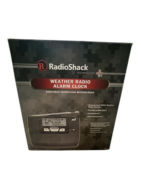 RadioShack Black Weather Radio Alarm Clock with NOAA Alerts